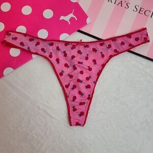 Rare VTG Victoria's Secret Smooth Micro Ruffle Thong Panty Size Lg